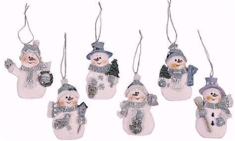 Resin Blue Snowman Christmas Ornaments pack of 12.Christmas 2017 ...