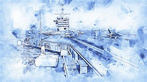 Aircraft Carrier - 05 Painting by AM FineArtPrints - Fine Art America