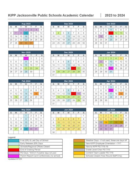 School Calendar | KIPP Jacksonville Public Schools