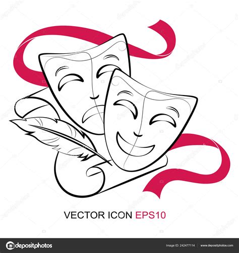 Silhouette Theatrical Mask Vector Illustration Vector Stock Vector ...