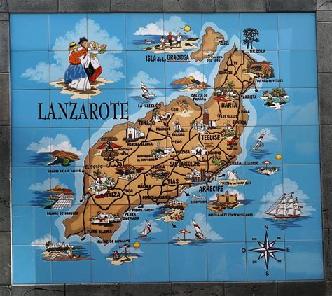 Island, Map, Lanzarote, Colorful, Canary Island #island, #map, # ...