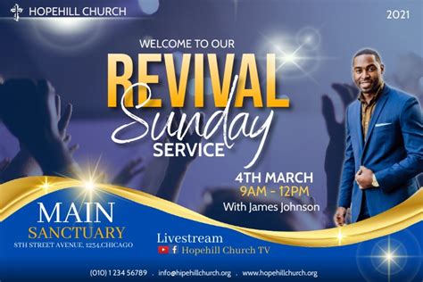 Copy of revival sunday service flyer | PosterMyWall