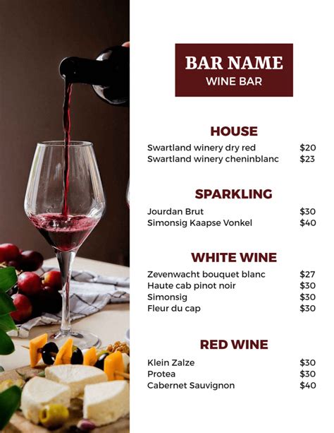 Wine Menu Design Ideas, Examples and Samples