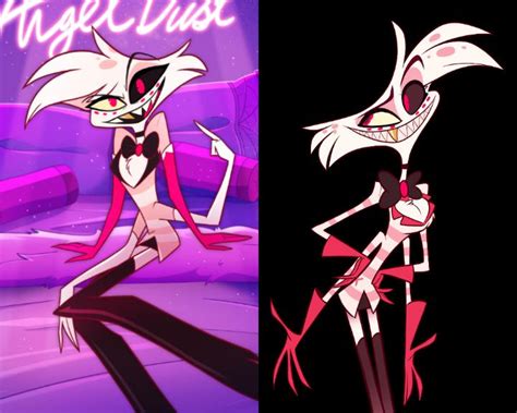 New and Old Angel Dust designs side by side : r/HazbinHotel