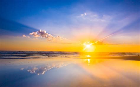 Sunrise, sea, beach, clouds, sky wallpaper | nature and landscape ...