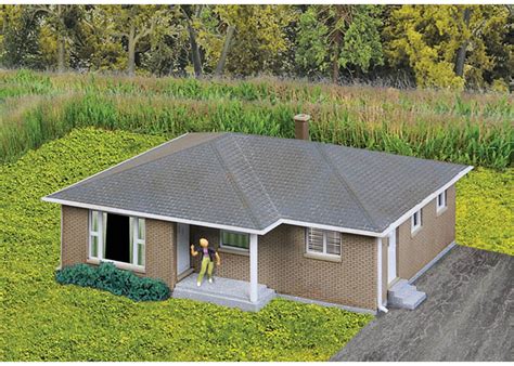 walthers cornerstone n scale building/structure kit brick ranch house ...