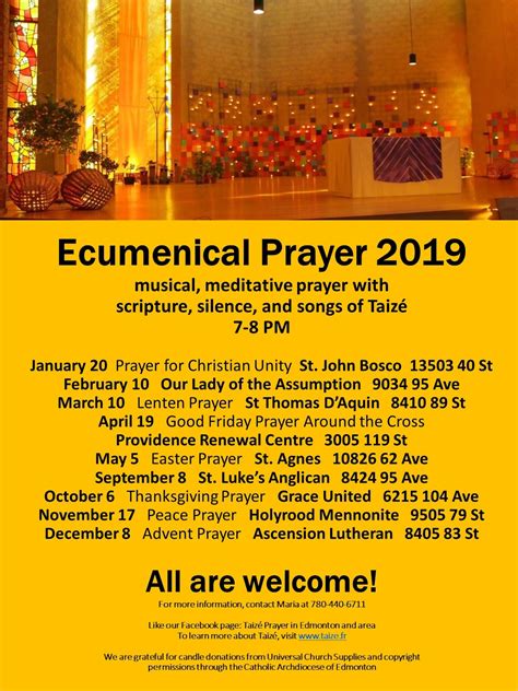 Simple Moodlings: Ecumenical Prayer (with Taize chants) for 2019