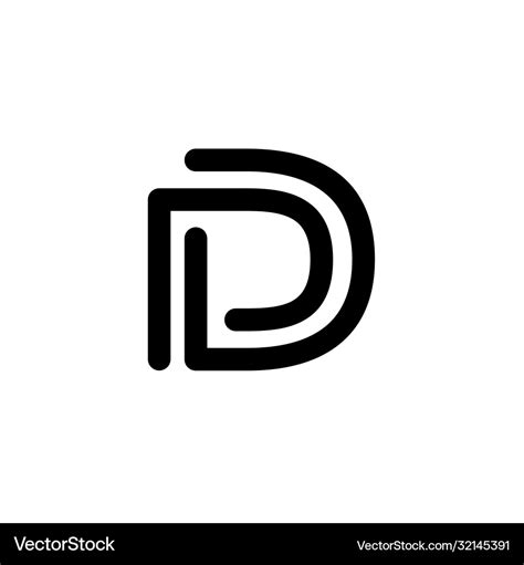 Line art d letter d logo design template Vector Image