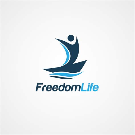 Freedom logo with simple figure in boat 660767 Vector Art at Vecteezy