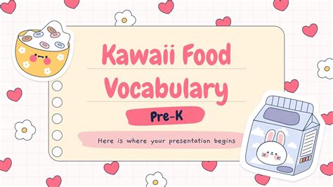 Vocabulaire des aliments style Kawaii pour les maternelles