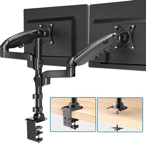 Amazon - Dual Monitor Stand - Height Adjustable Gas Spring Double Arm ...