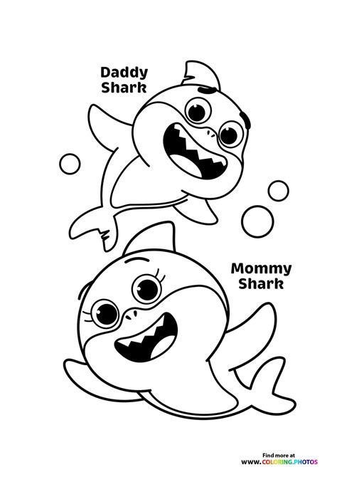 Baby Shark - Coloring Pages for kids | 100% free print or download