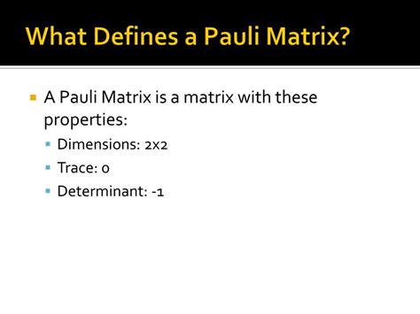 PPT - Electron Spin Statistics and Pauli Matrices PowerPoint ...