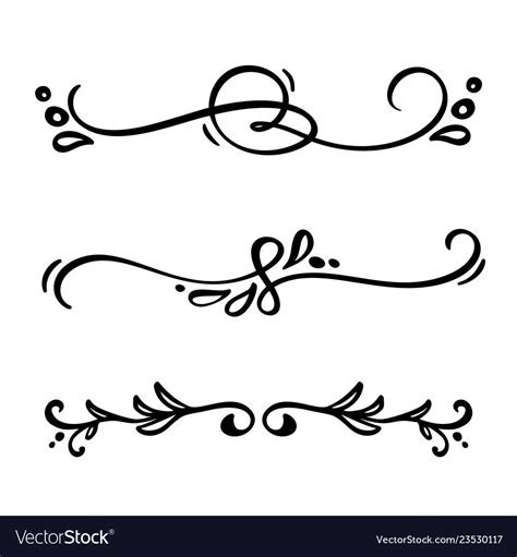 Vintage line elegant dividers and Royalty Free Vector Image