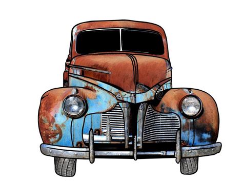 Rusty Antique Car stock illustration. Illustration of upper - 25920402