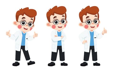 Premium Vector | Kid in scientist costume