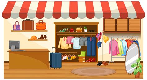 Fashion clothes store background 1542636 Vector Art at Vecteezy