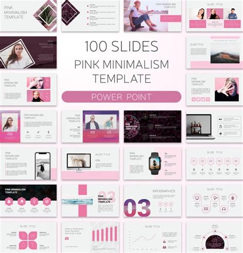 Pink minimalist-style powerpoint presentation template | Etsy