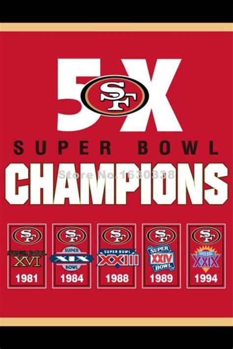 San Francisco 49ers Super Bowl Champions 5X Flag 3ft X 5ft Polyester ...