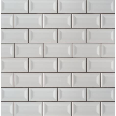 Domino Gray 3X6 Inverted Beveled Glossy Ceramic Subway Tile ...