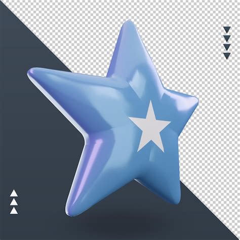 Premium PSD | 3d star somalia flag rendering left view