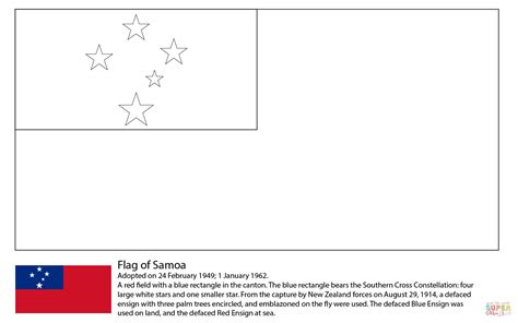 Flag of Samoa coloring page | Free Printable Coloring Pages