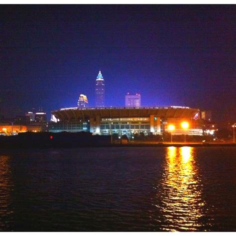 Cleveland Browns Stadium at night