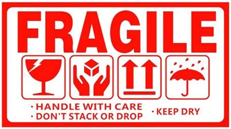 China 500 PCS Self-Adhesive Outer Box English Warning Sticker Fragile ...