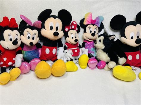 7 Disney Store Mickey Mouse Minnie Mouse Plush Toy Lot