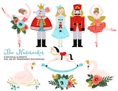 Nutcracker clip art Christmas ballet graphic digital | Etsy