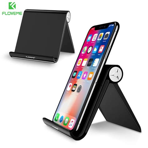 FLOVEME Mini Desk Phone Holder For Samsung S9 S8 Stand Foldable Mobile ...