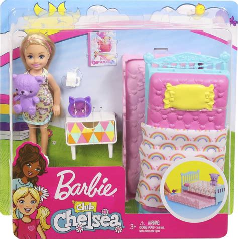 Barbie Club Chelsea Toy, 6-inch Blonde Doll and Bedroom Playset with ...