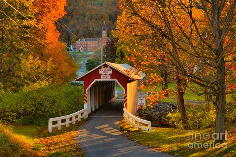 New Baltimore Covered Bridge Fall Landscape Photograph by Adam Jewell ...