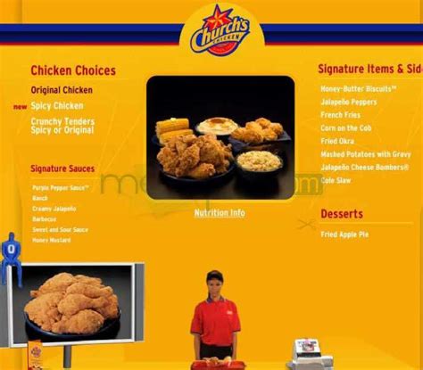 Online Menu of Church's Texas Chicken, Beeville, TX