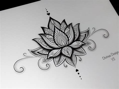 Lotus Mandala Tattoo and Stencil/Template Instant Digital | Etsy