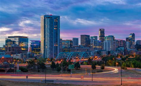 Photos of Downtown Denver Colorado Skyline at Sunrise