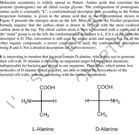 L-Alanine and D-Alanine, the first is the proteogenic amino acid ...