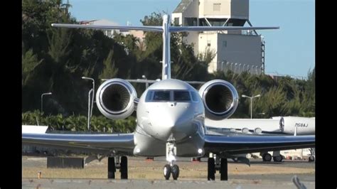 Gulfstream G650 Takeoff at St Maarten Airport 2019 - YouTube