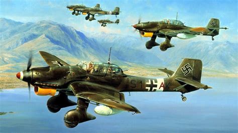 1941 Junkers Ju87 Stuka sobre Creta - Robert Taylor. | 戦争画, 飛行機 イラスト, 戦争