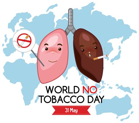 World No Tobacco Day logo with different lungs on world map background ...