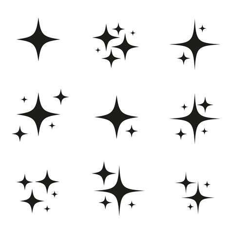 Set of original vector stars sparkle firework, decoration twinkle ...