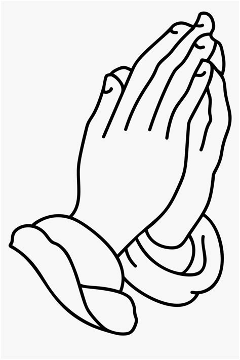 Praying Hands Lineart Black And White - Clip Art Praying Hands And ...