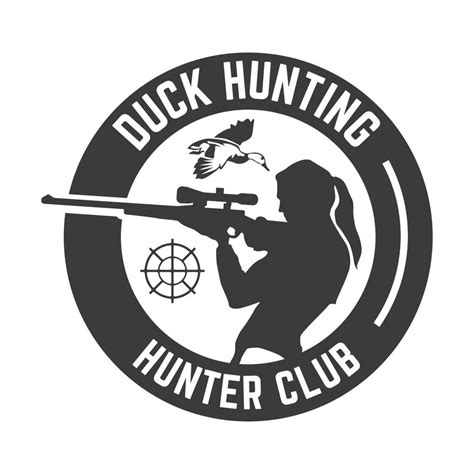 Duck Hunting Logo Emblem Silhouette with Guns and whoite isolated ...