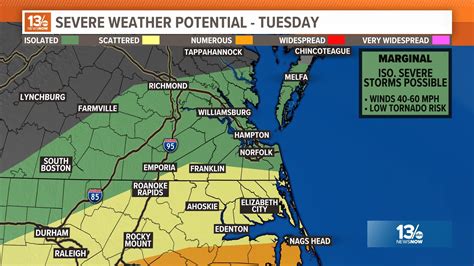 Severe weather forecasted for Coastal Virginia, OBX | 13newsnow.com