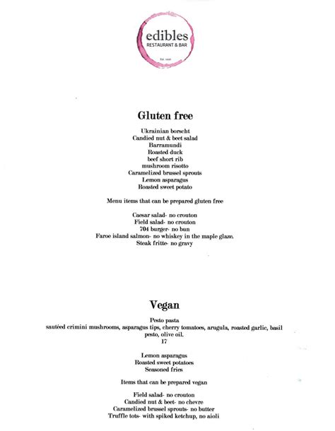 Gluten-Free & Vegan | Edibles Restaurant