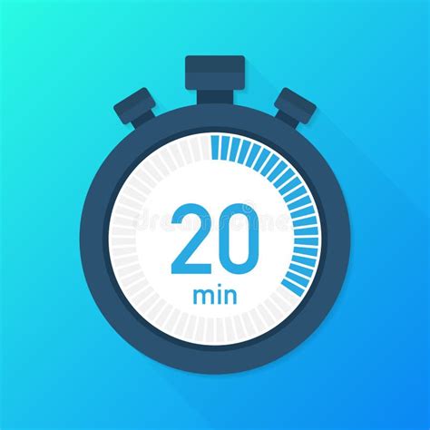 Timer Sign Icon. 20 Minutes Stopwatch Symbol. Stock Vector ...