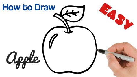 How to Draw an Apple Easy Art Tutorial for Beginners - YouTube