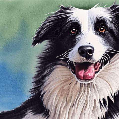 Border Collie Watercolor Painting · Creative Fabrica