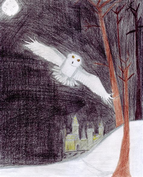 Hedwig Flying By The Forest by dar1989 on DeviantArt