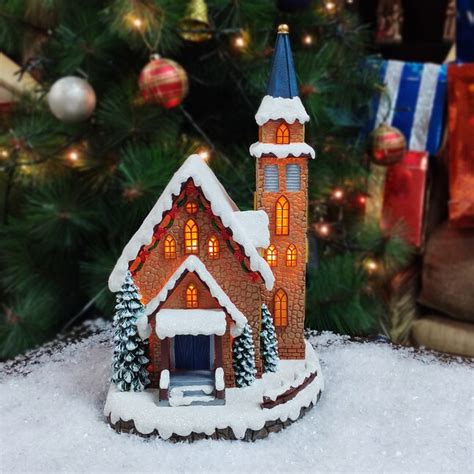 Carole Towne Ct Snow Ridge Church Lighted Village Scene in the ...